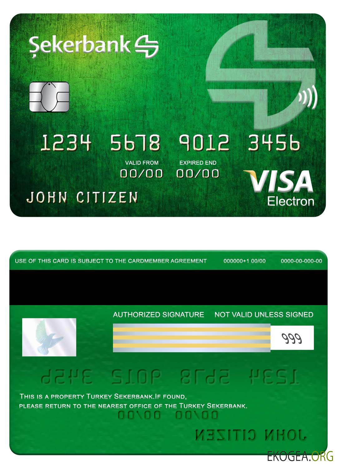 Carte électronique visa Sekerbank Turquie